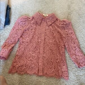 Madewell Dusty Pink Lace Blouse